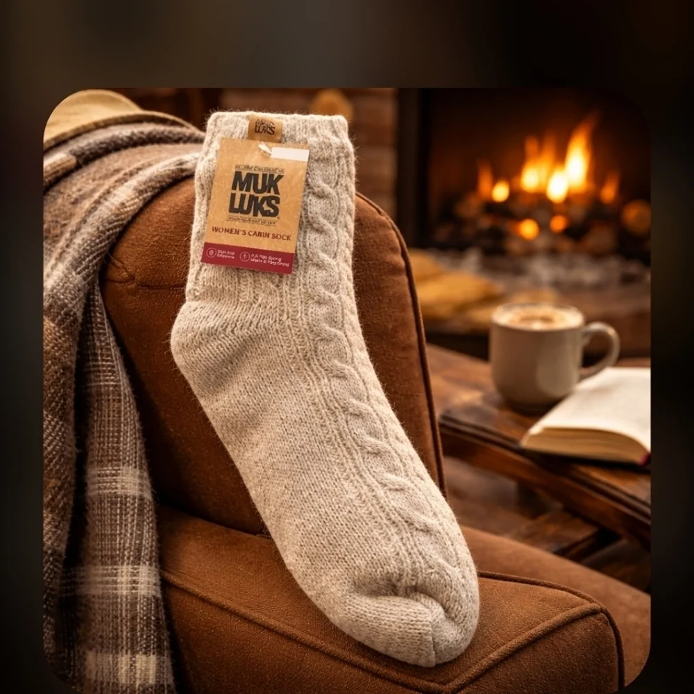 Muk Luks Cabin Sock - Cream Women's One Size